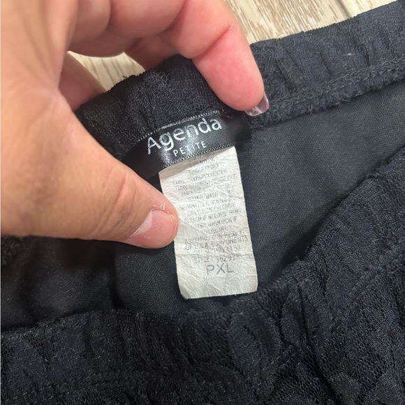 Agenda. Black Lace Wide Leg Pants. Size PXL - Picture 2 of 3